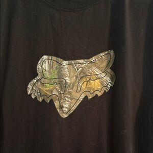 Fox Black Tee with Camouflage Logo